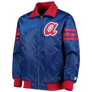 NWT Atlanta Braves Starter The Captain III Full-Zip Varsity Jacket - Royal